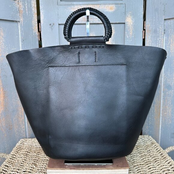 Madewell The Nashville Whipstitch Leather Tote Bag Black - Picture 5 of 15